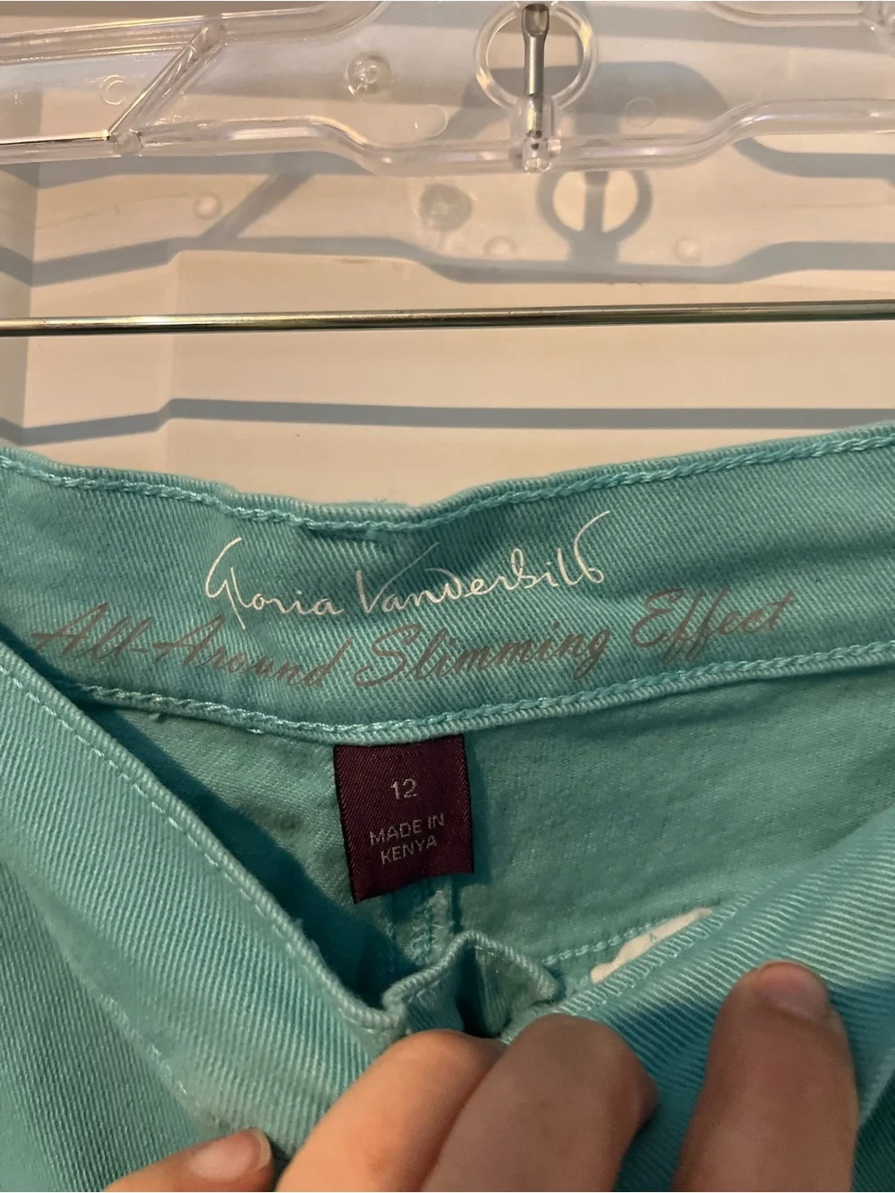 Gloria Vanderbilt Aqua Green Stretch Bermuda Shorts